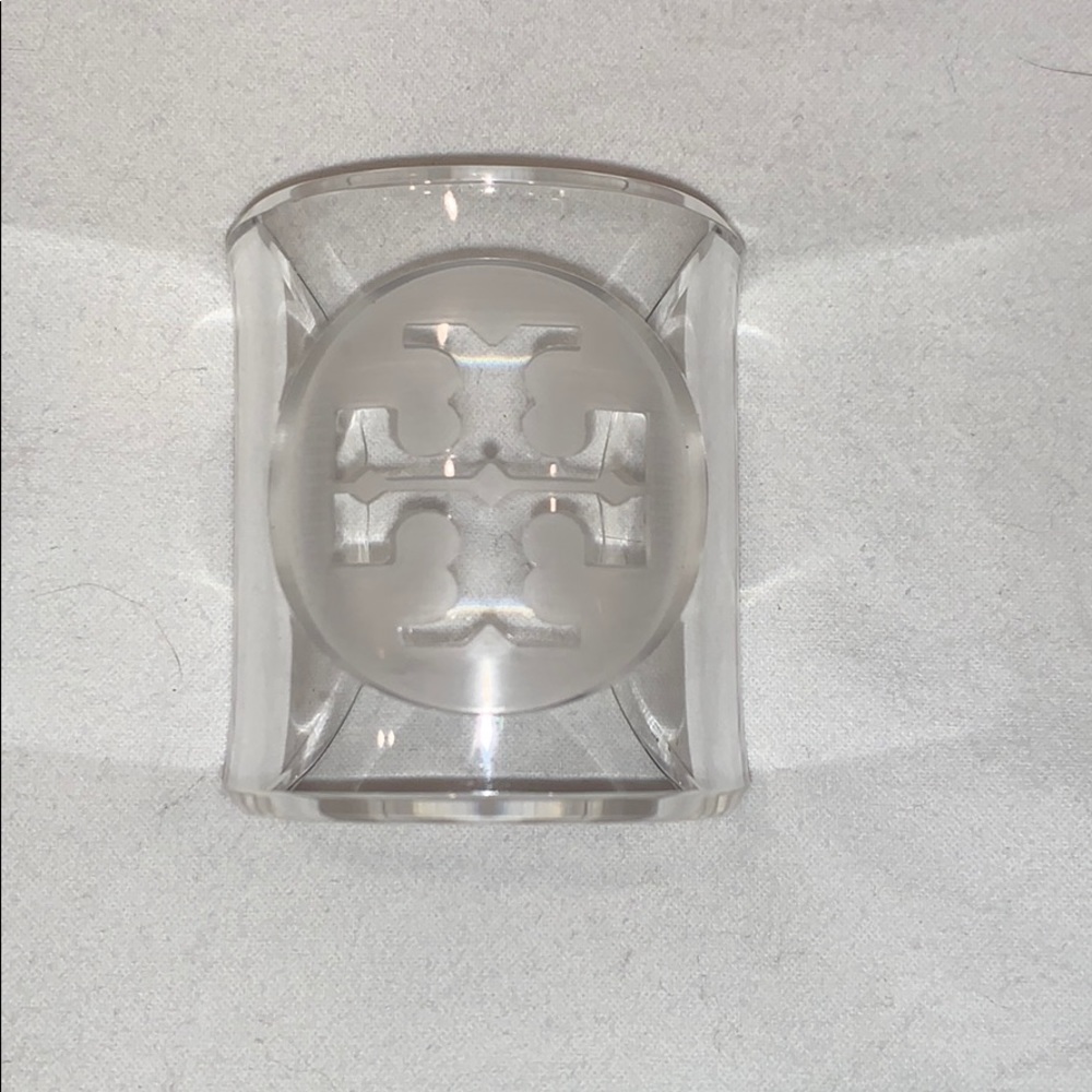 Tory Burch lucite clear cuff bracelet